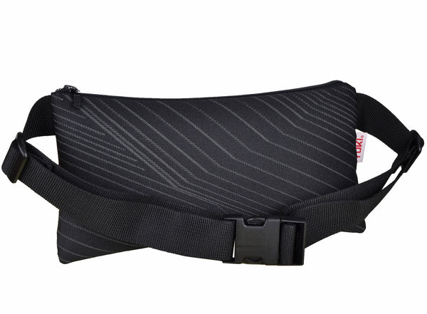 Bias Pleats Waist Bag in Black